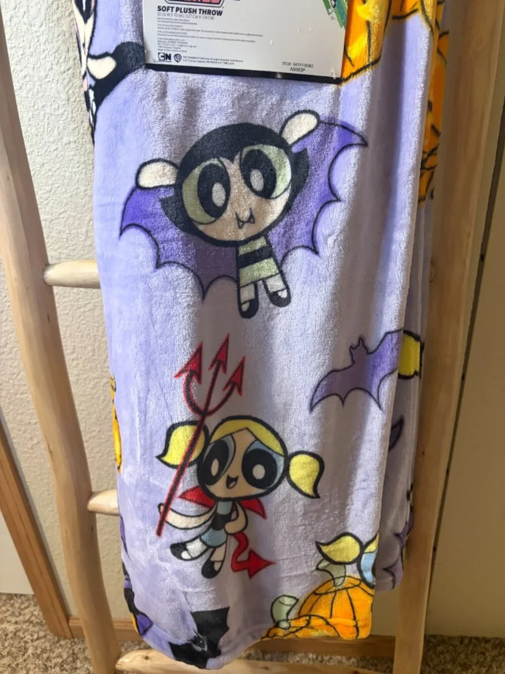 Powerpuff Girls Halloween Plush Throw Blanket 50x70 Cartoon Network NWT